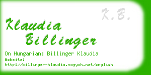 klaudia billinger business card